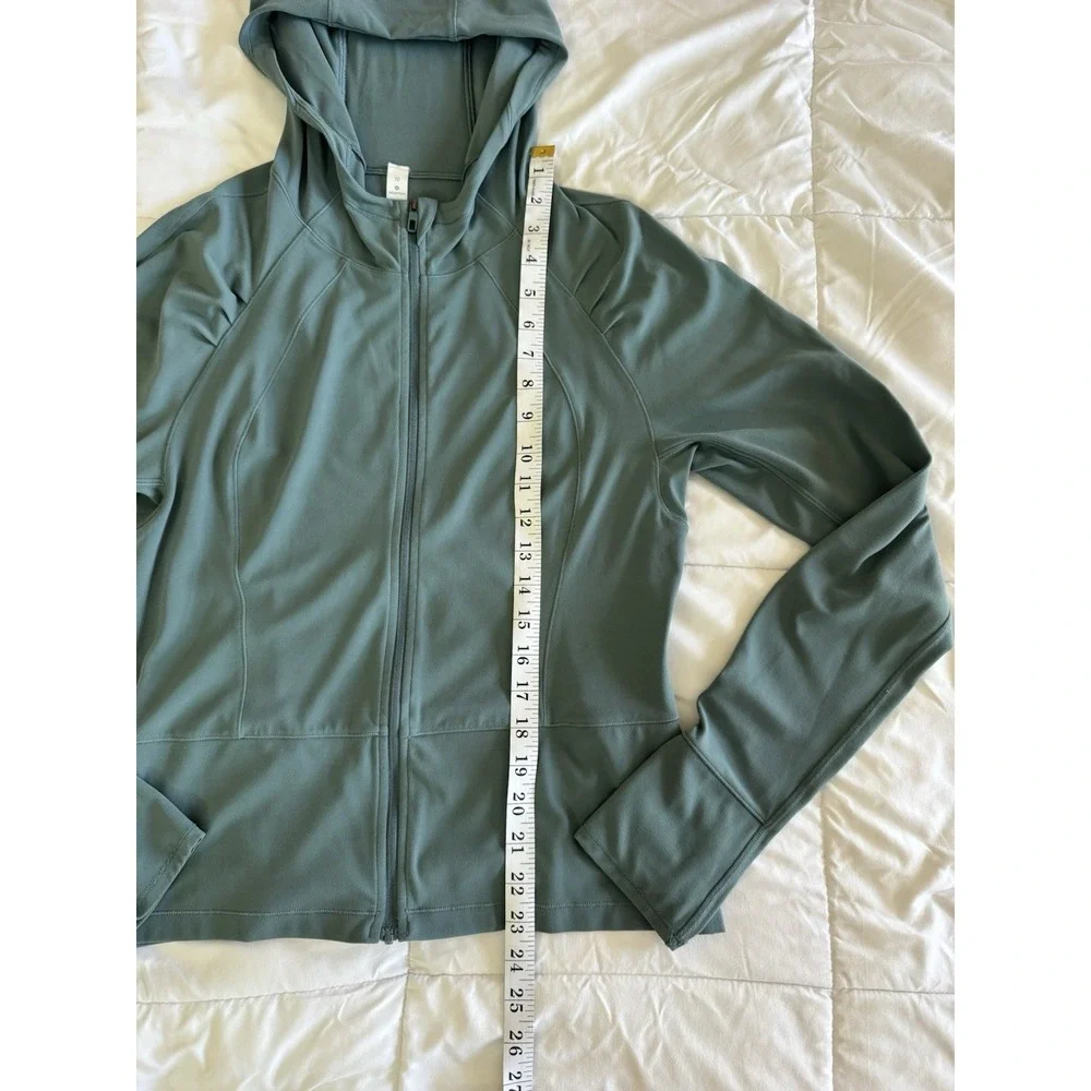 Lululemon Move With Ease Jacket Mystic Green Size 10 Hoodie Thumb Holes EUC - Picture 3 of 11
